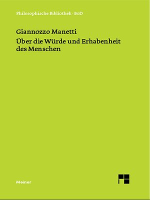 cover image of Über die Würde und Erhabenheit des Menschen